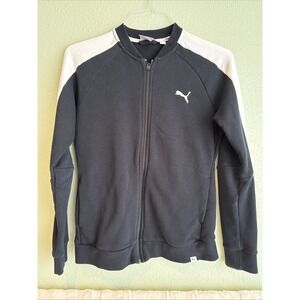PUMA WOMENS BLACK AND WHITE ZIP JACKET SMALL
